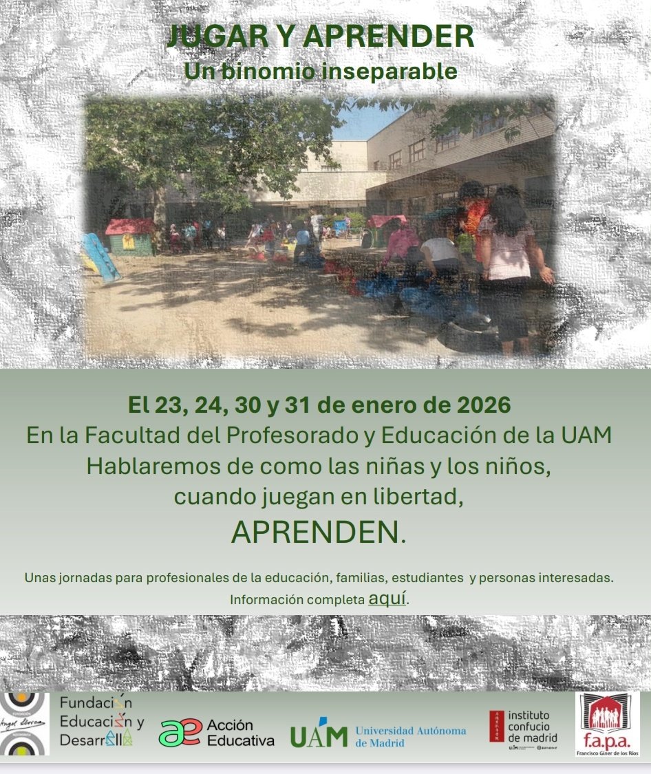 📣Clausuramos las jornadas JUGAR Y APRENDER, UN BINOMIO INSEPARABLE en la <a href="/UAM_Madrid/">UAM Autónoma Madrid</a> 

Ponencia <a href="/anjiplay/">AnjiPlay</a> con Fuyu Liu, metodología de Educación Infantil basada en el #juego #China

Gracias a tod@s los asistentes y compañer@s de organización <a href="/Angel_Llorca/">Fundación Ángel Llorca</a> <a href="/accioneduca/">Acción Educativa</a>