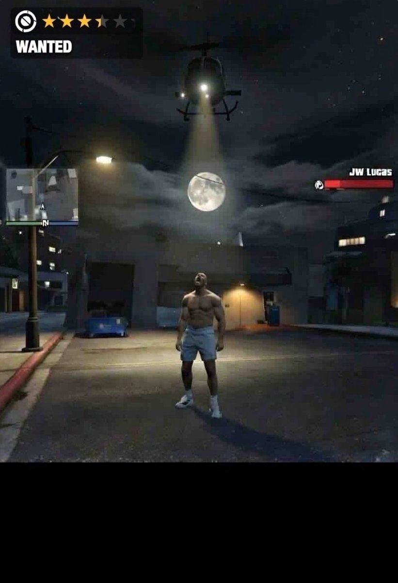 I howled at the cold moon; it answered me like a war-drum, and the night knew I wasn’t afraid to kill. Art by <a href="/EarlStone0/">EggsBoost Earl</a> depicting the actual events of January 26th, 2025 when the metro police helicopter followed me and my brothers from pound for pound boxing gym to my condo