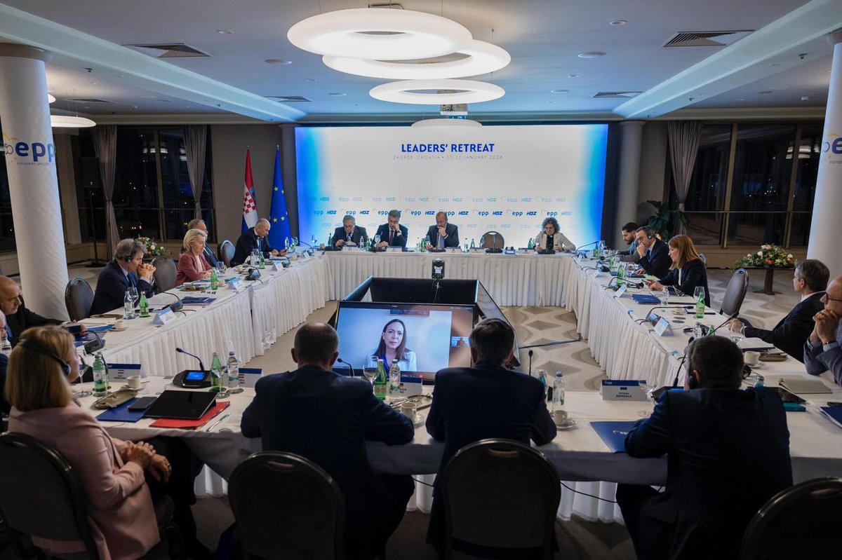 enriquelop's tweet photo. María Corina Machado en reunión con 14 jefes de Estado y líderes europeo: “Avanzaremos con fuerza y determinación” - El News de Venezuela: Periodismo independiente - afiliado a la Sociedad Interamericana de Prensa https://t.co/BDkWfzyVQn