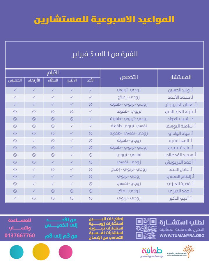 مركز الطمأنينة للإرشاد الأسري tweet media