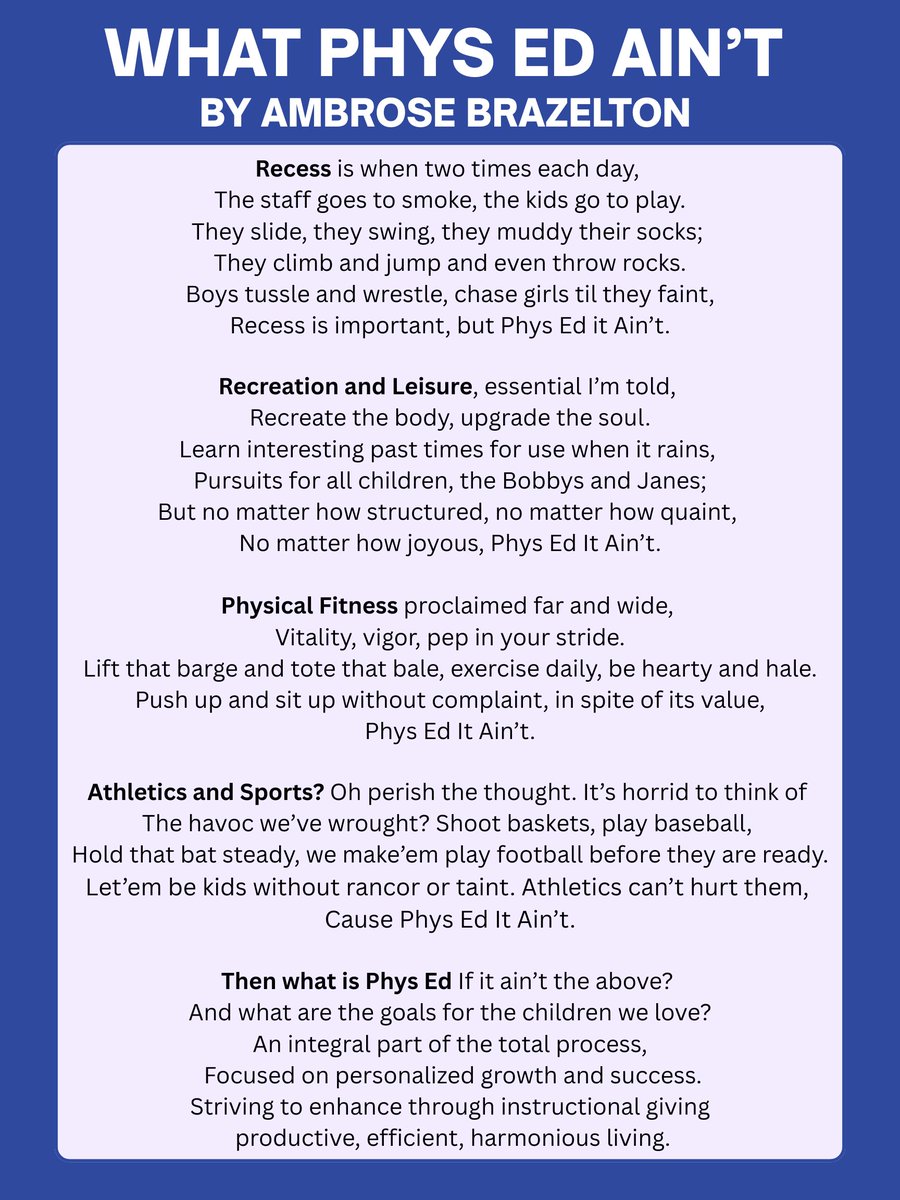 We're glad to include Braz's "What Phys Ed Ain't" Poem in the March - April Issue of the Great Activities Newspaper 2.0. Enroll for FREE HERE > ElementaryPE.com