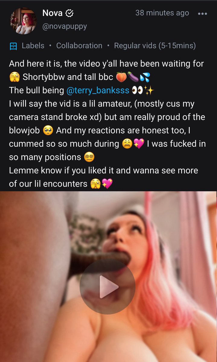 Full video is up on my site with <a href="/Terry_Banksss/">Terry Banks FREE Onlyfans</a> 🫣💦💦💦

onlyfans.com/novapuppy