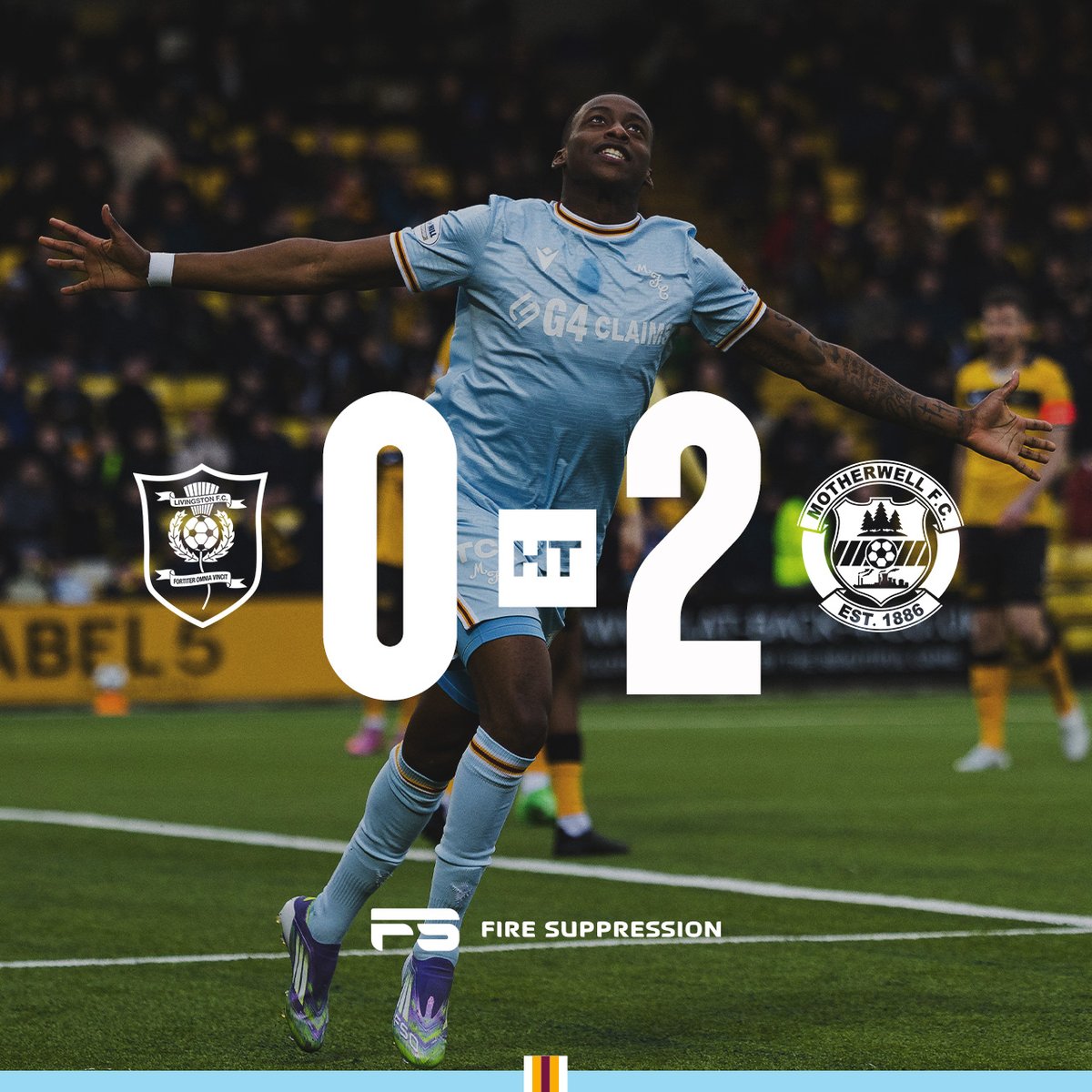 An excellent first-half display.

Livingston 0 - 2 Motherwell.