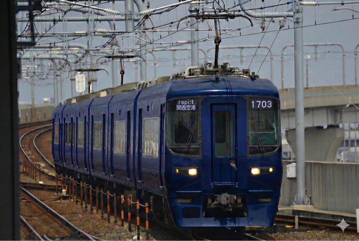 JUMP8051's tweet photo. なにわ筋線直通対応の新型ラピートの1700と
多客増結用の3150ですどうも
#ウソ電 https://t.co/2ABoh5UbtD