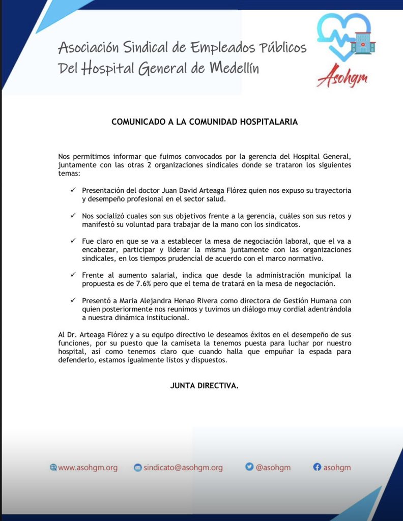 Sindicato Asohgm (@asohgm) on Twitter photo 