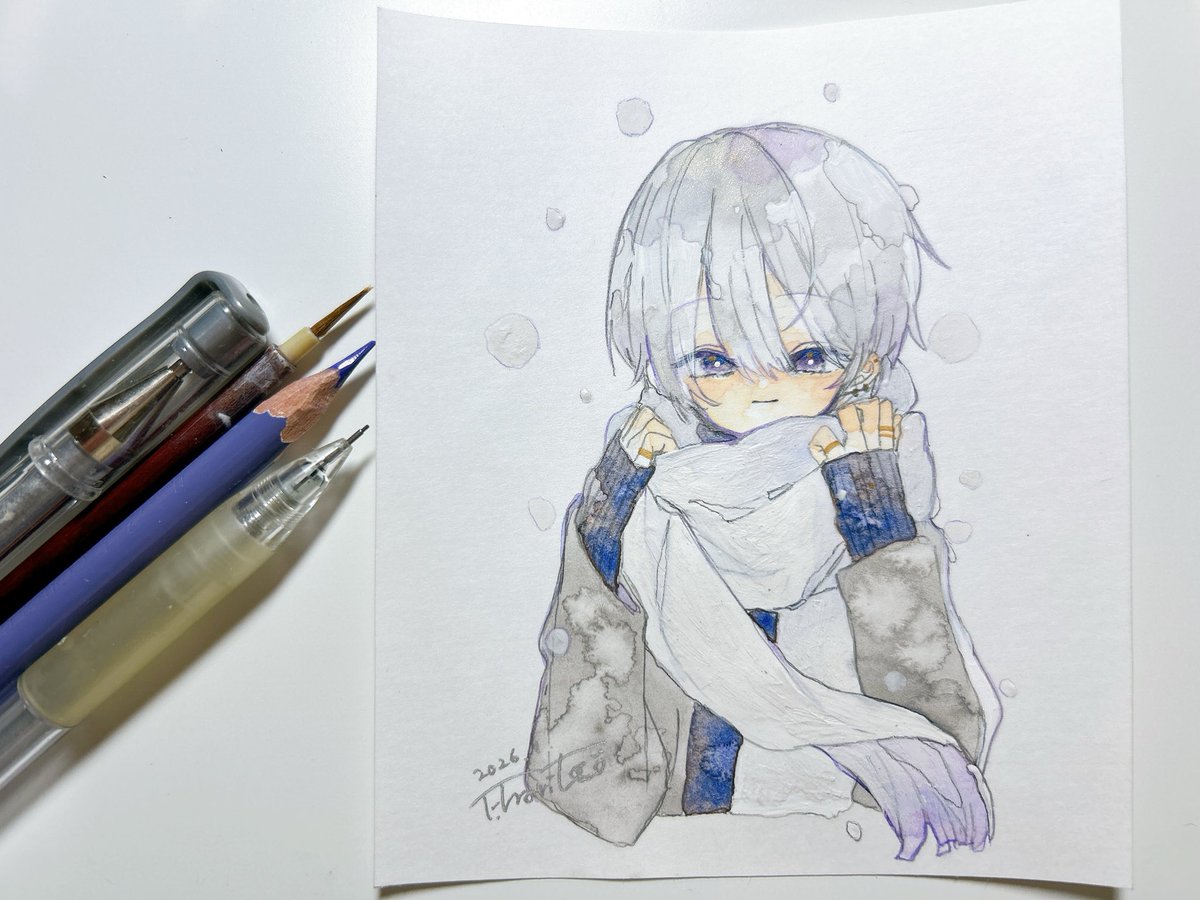 「ドローイング あったかくしてね」|針子🦔のイラスト