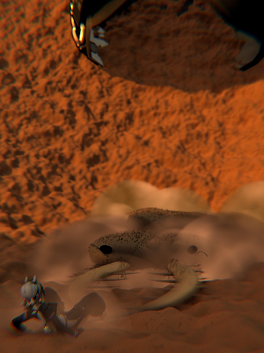 Desert sands hide countless secrets... And even the likes of Arclight need to watch their step, lest they find themselves in quite a pinch, to put it mildly!

#Arclight model by @/HeliosPrimes !

#SizeTwitter #ArknightsEndfield