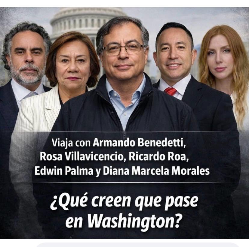 Petro llegará a Washington con un drogadicto imputado, un m..rka, dos ineptas y el como degenerado sexual encabezando la Comitiva.. Algo puede salir mal ? 🤦‍♀️