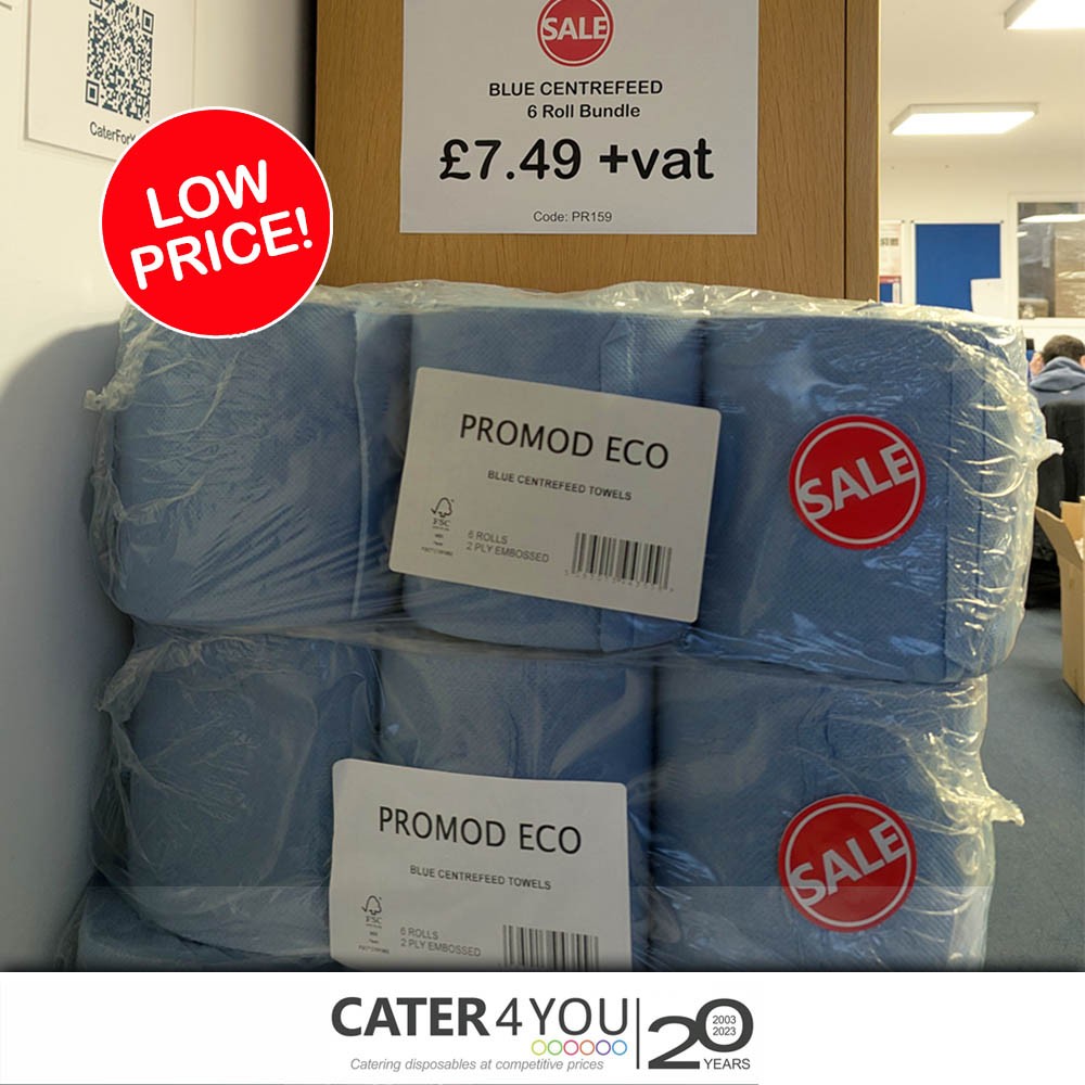 cater4you's tweet image. A cheeky deal to see out the longest month EVER. 
6 pack of Blue Roll: £7.49+vat. 
Nice and straight forward and just what ever kitchen always needs!
Click: tinyurl.com/blue-roll
Part of our BIG sale!

cater4you.co.uk
#cateringsupplies #kitchensupplies #foodpackaging