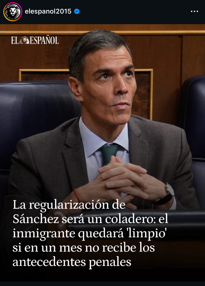 JoeyMannarino's tweet photo. HOLY CRAP!!

This is WILD and it JUST CAME UP!!

The 500,000 ILLEGAL IMMIGRANTS will NOT NEED proof of a criminal record if their country DOES NOT RESPOND to regularization requests.

ALL OF THEM will be FREE to WALK and TRAVEL in EVERY EUROPEAN COUNTRY 

INCLUDING POLAND AND HUNGARY!!

We are talking about people from MENTAL INSTITUTIONS, CRIMINALS, TERRORISTS, RAPISTS…

ALL OF THEM with OFFICIAL PAPERS and FULL FREE MOVEMENT across EUROPE!!

Any SERIOUS COUNTRY should immediately impose SANCTIONS and FILE LAWSUITS against the Spanish PRIME MINISTER.

This man deserves to end up HANGING IN A PUBLIC SQUARE AT LEAST!!

THE MAJOR TRAITOR OF ALL TIMES!!