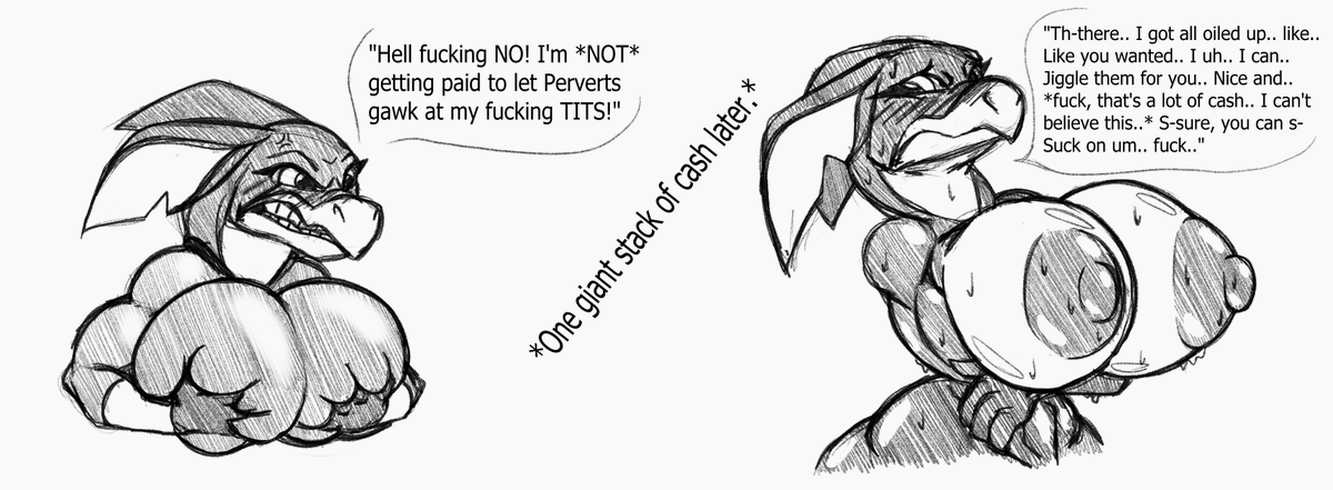 Dragonheart302's tweet photo. Money has a funny way of changing people's minds.
Even the usually very tough skinned Stith isn't immune to it when there's enough cash.
Stith has always been a favorite of mine, glad I could get around to drawing her again. XD
#titanae #stith https://t.co/HZIlNNwknt