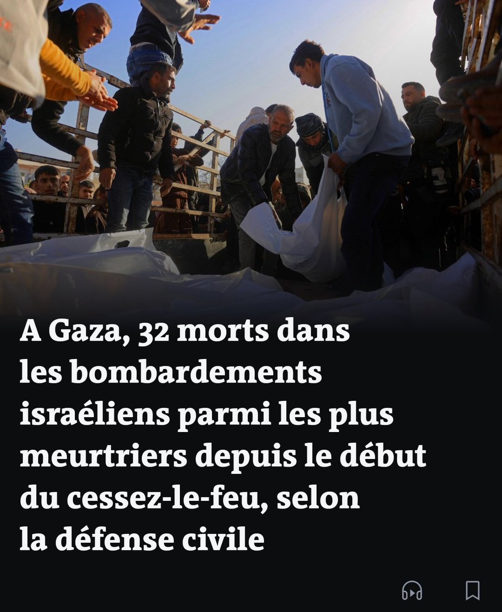 A la veille de l'ouverture du point de passage de Rafah (frontière égyptienne), Israël commet le pire massacre depuis l'entrée en vigueur de la trêve. Objectif : terroriser la population pour la pousser à l'exil.