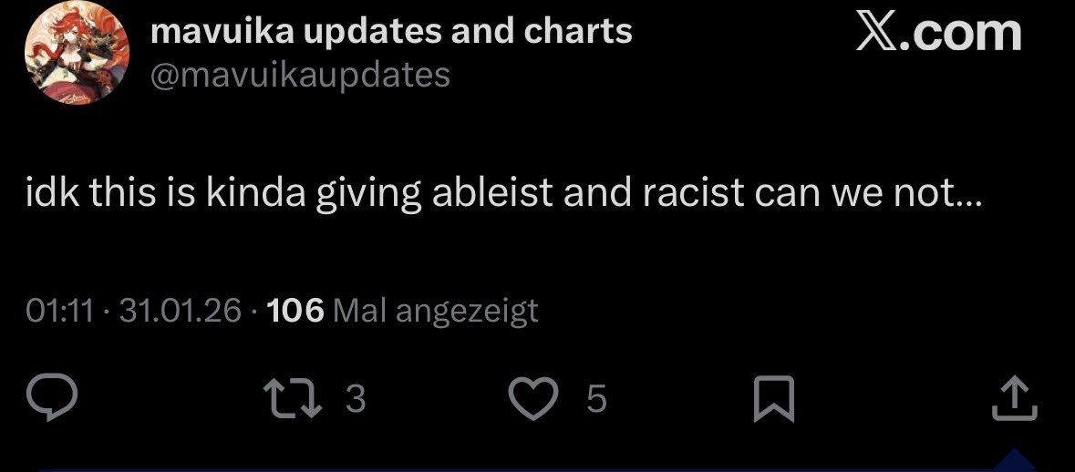 DottoreHive's tweet photo. But im r*cist and abl*ist for posting a tomodachi life video..? Just w*ird. Please be aware of the people you follow dottore nation. https://t.co/zShR7AtwtO