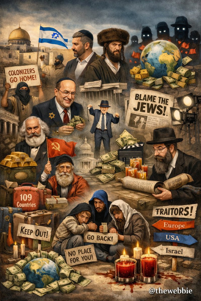 We are white and not white.
European, Khazar, and indigenous to Israel all at once.
Colonizers with nowhere else to go.
Foreigners everywhere, natives nowhere.
We control the banks, the media, and Hollywood, yet somehow can’t get a fair headline.
We are greedy capitalists and