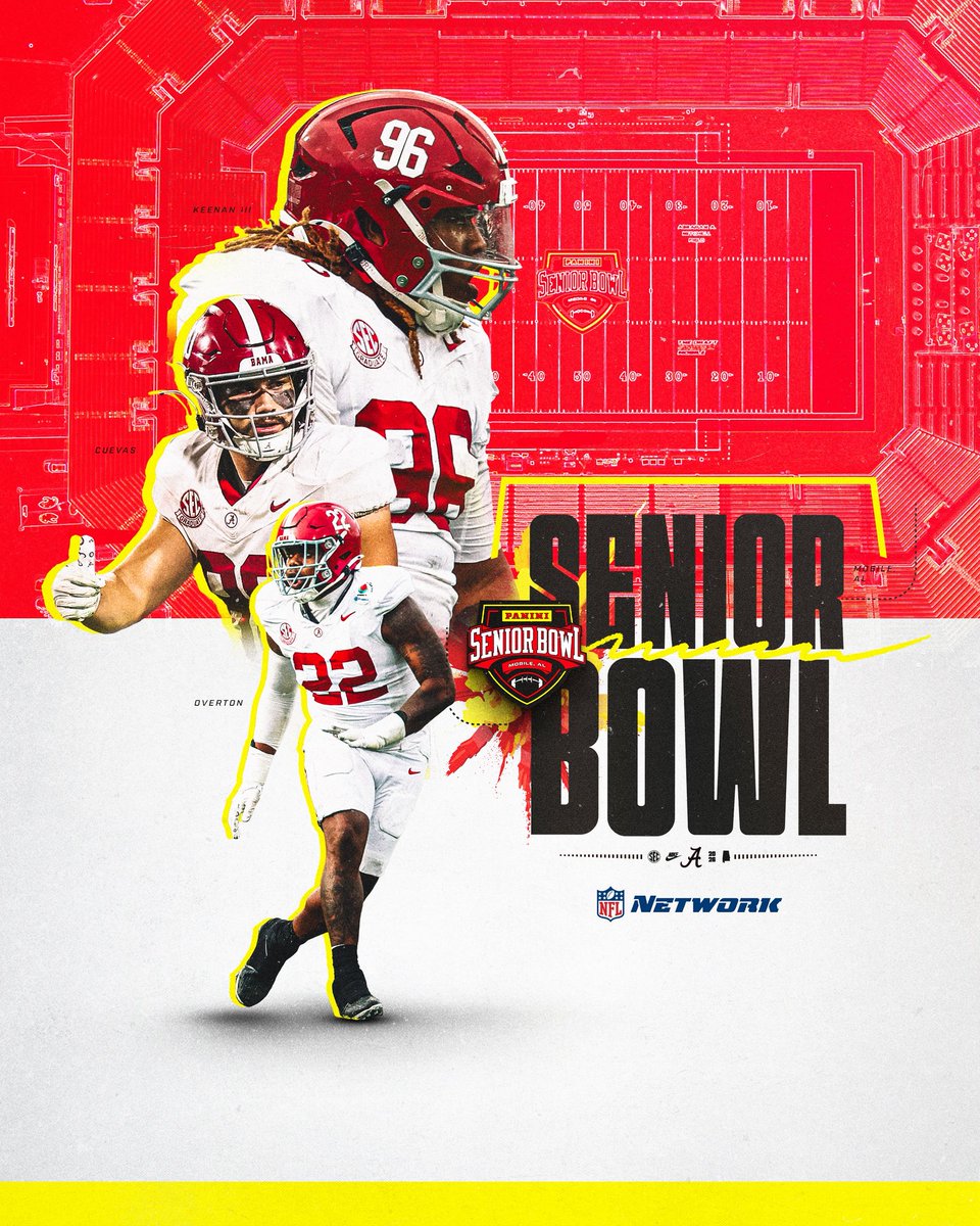 AlabamaFTBL's tweet image. Catch our guys at the Senior Bowl Today! 

#RollTide | @seniorbowl