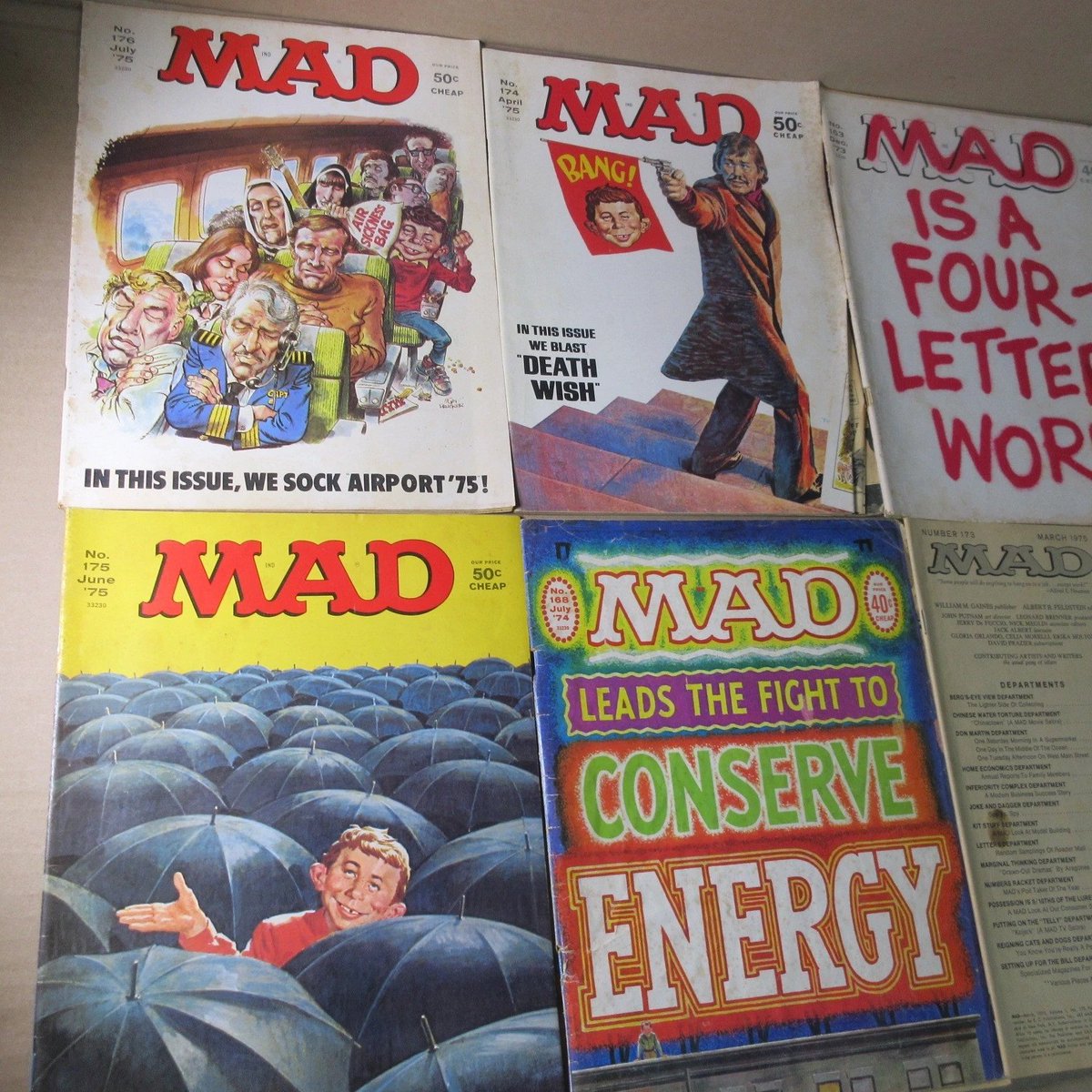 RusticTrove's tweet photo. 17 Vintage Mad Magazine Lot Nostalgic Cracked Collectors' Special Jokes Cracky https://t.co/4BkT2KNdRM #eBay via
@eBay
#MADmagazine #MADmag #AlfredENeuman #SpyVsSpy #Satire #Parody #ComicBooks #Comics #Cartoon #Caricature #Illustrations #Art #MadClassic #WhatMeWorry https://t.co/Q1RccxArmG