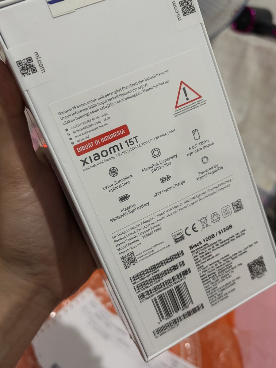 Dijual Xiaomi 15T 512GB (Black)
- NEW BOX
- Garansi resmi sampai Desember 2026

💰 Harga: Rp 7.150.000
➡️ nego wajar sampe jadi
❌ No lowball (5/6 juta langsung skip ya 🙏)
📍 Lokasi: Sleman, Yogyakarta