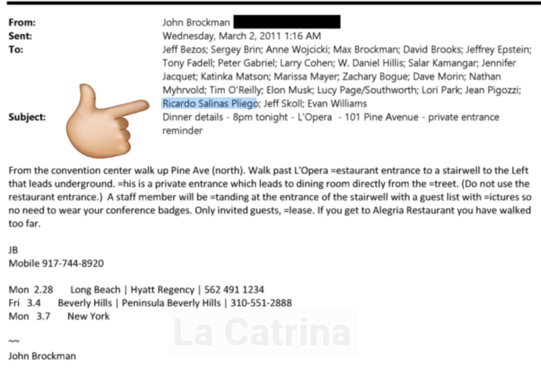 #ULTIMAHORA
🚨 CONFIRMACIÓN BOMBA: Salinas Pliego también fue invitado VIP de #Epstein

Aparece en el folio EFTA01794970 en una invitación para reunirse con Epstein el 2 de marzo de 2011.

Por favor compartan antes de que Salinas Pliego denuncie para que lo bajen de las redes...