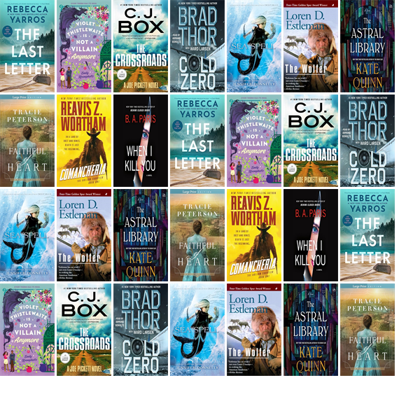HoodCoTXLibrary's tweet photo. This week the Hood County Library has 25 new books.  New items include The Last Letter, Violet Thistlewaite Is Not a Villain Anymore, The Crossroads, Winterborne Home for Vengeance and Valor, Cold Zero, Deep Blue, The Wolfer, and The Astral Library. https://t.co/hr4JDAZCPR https://t.co/HRMkJXEjhj