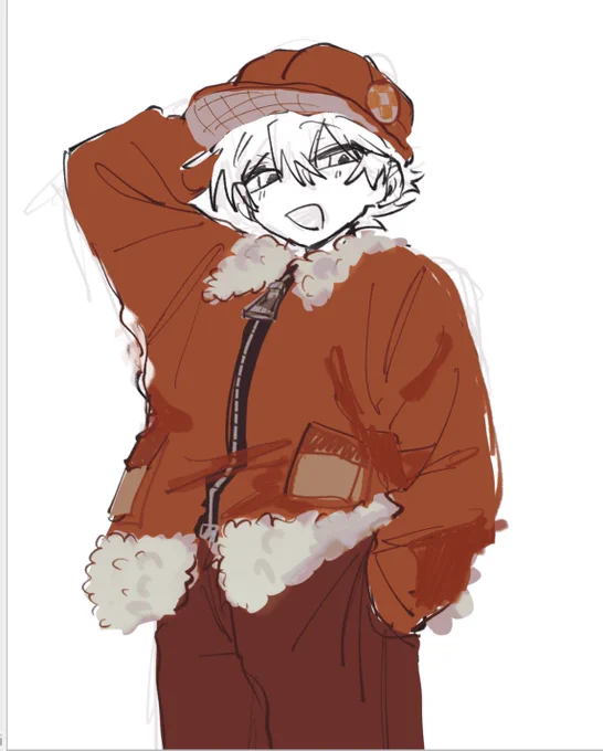 このふたりにプレゼントする予定のお洋服を描いたので見せる