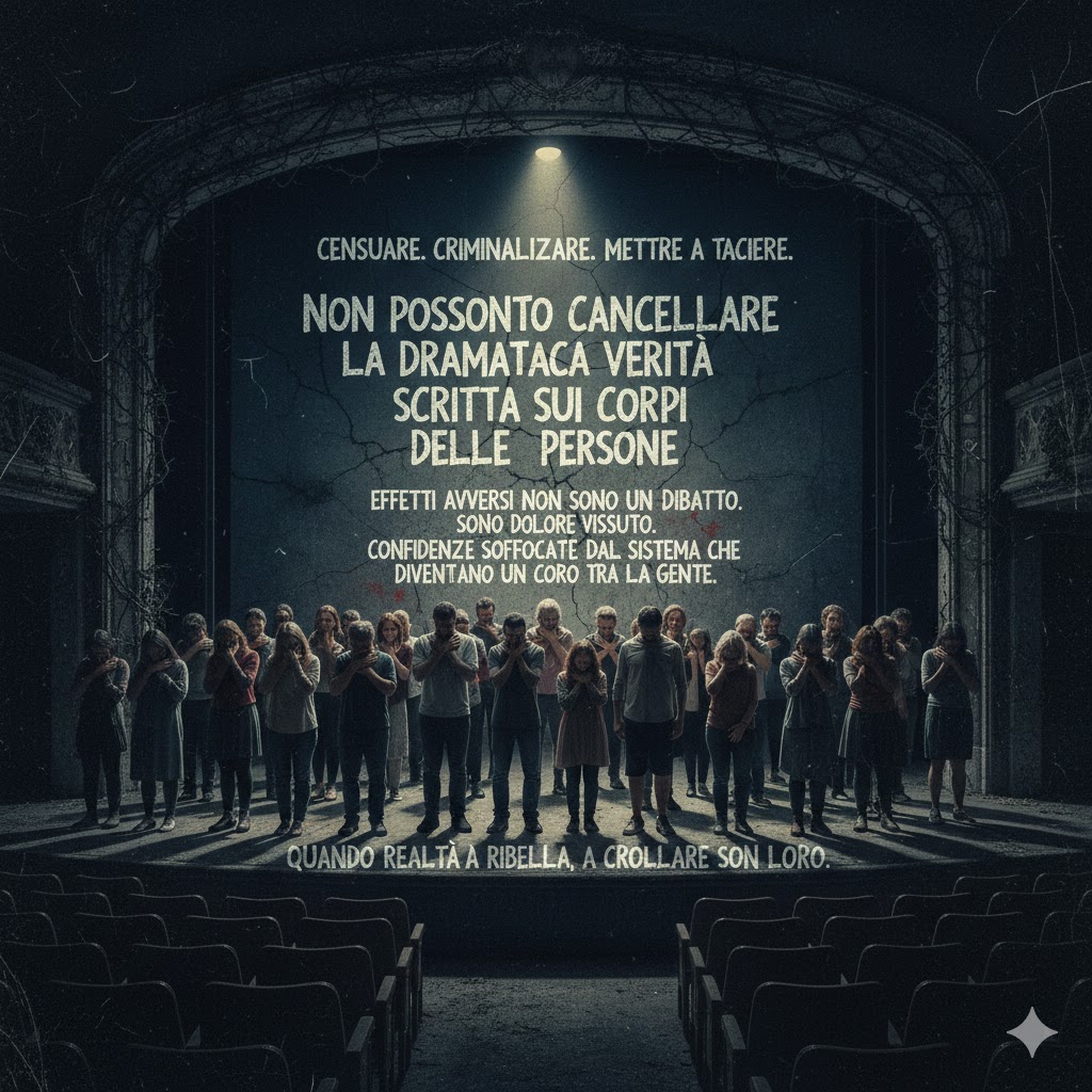 ✊ La Verità Incisa sui Corpi: Quando la Realtà si Ribella
Possono censurare. Possono criminalizzare. Possono infangare. Possono portare in tribunale per intimidire. Possono mettere a tacere.

Ma c'è qualcosa che non possono fare.:
 Non possono cancellare la drammatica verità