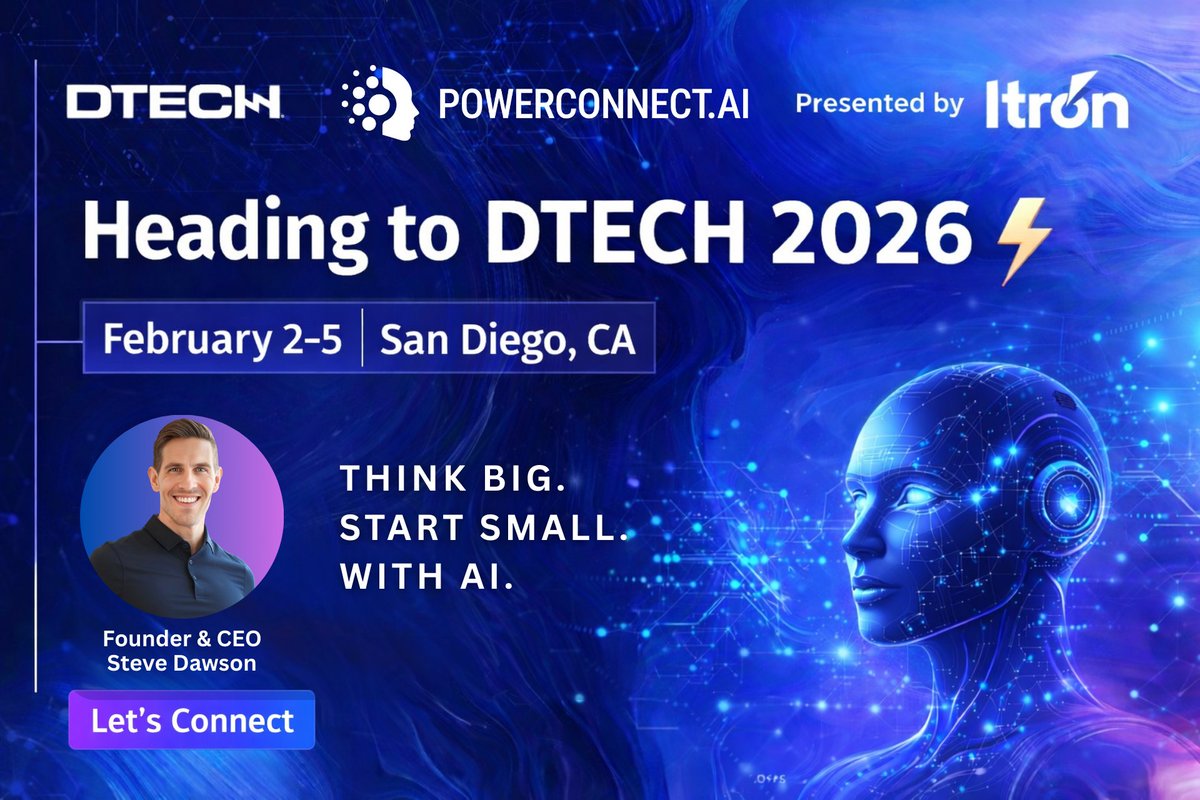 StevenDawsonSD's tweet photo. @DISTRIBUTECH • @powerconnectai — here we come ⚡🤖
Stop by our partner #NET2GRID booth #2045 to see our #AI in action—real use cases, real outcomes, across every stage of the AI journey.
What you’ll see:
🚀 GenAI accelerating onboarding for new customer service reps
🤖 Agentic AI built for complex utility workflows
📊 Real-time AMI insights and customer intelligence
💸 Personalized rate recommendations
⚡ One platform. Built for utilities.
If you’re curious how utilities are actually kicking off AI and scaling it the right way, this is a great place to start 👇
🔗 https://t.co/aDDmQ0HTlz
📆 Book time and let’s connect next Tuesday 👉 https://t.co/IPuTdHmzqX
See you at #DTECH ⚡🚀