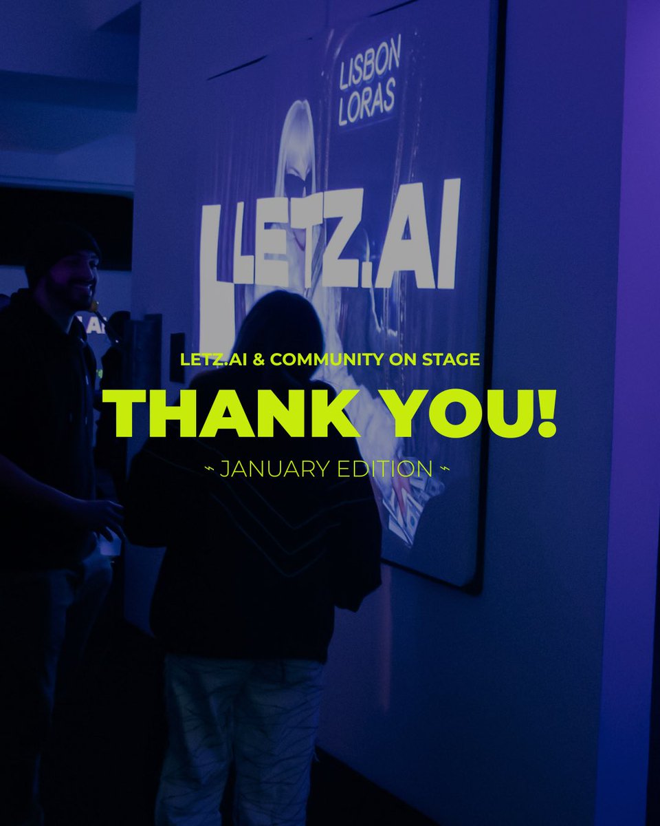 lisbonloras's tweet photo. BIG thanks to @letz_ai and our community on stage for an inspiring Lisbon Loras night 🖤
What a great way to kick off 2026! 

We are very grateful 🙏 
More coming 🔜 https://t.co/3eRSCSDhJ8
