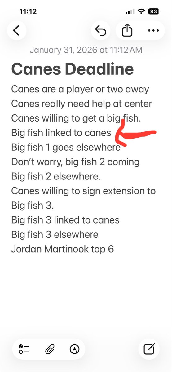 My annual canes deadline progression with the red arrow where we currently are.