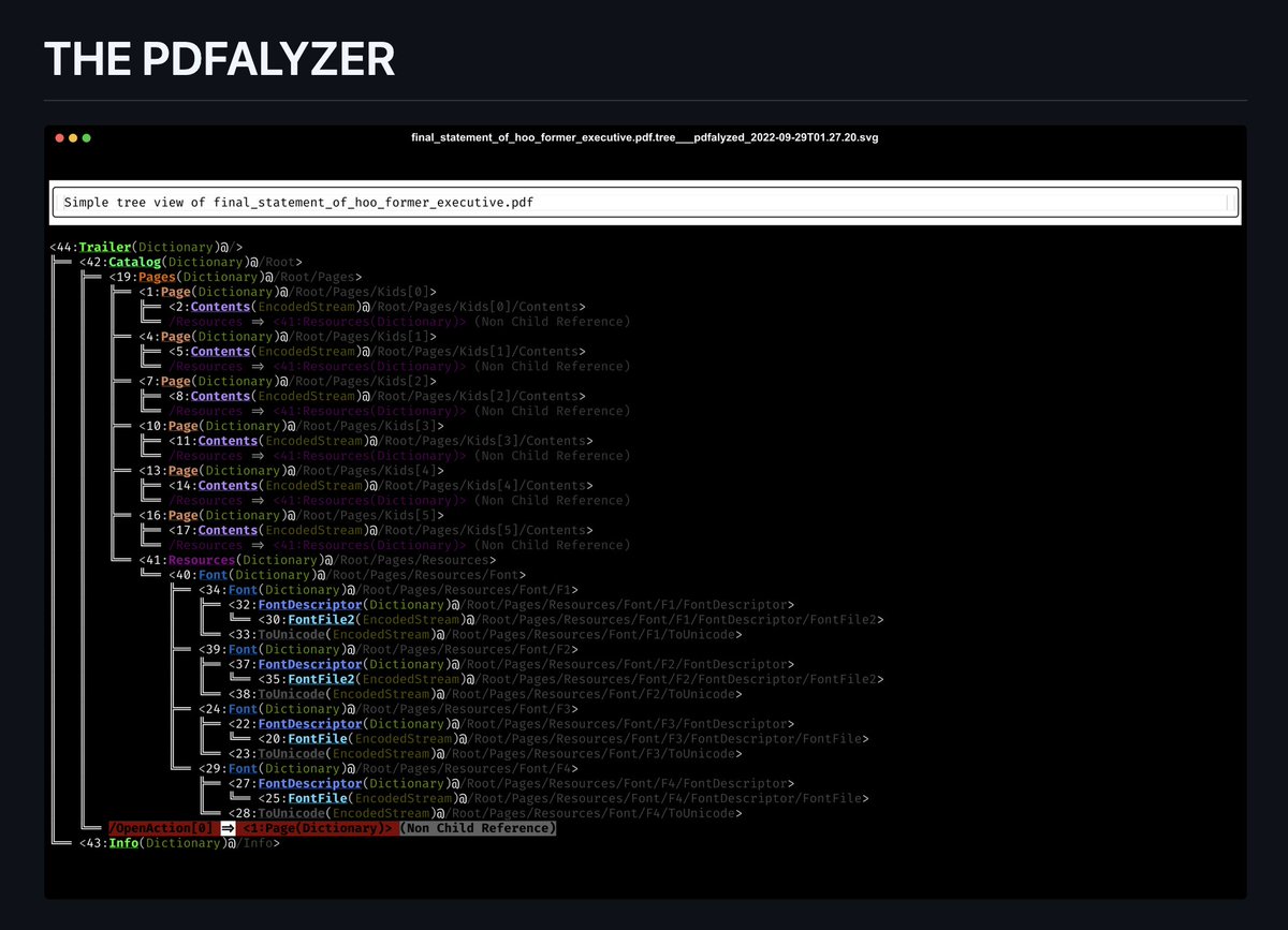 Cryptadamist's tweet photo. just released a new version of #Pdfalyzer, a tool for analyzing PDFs that ended up being very popular, to enable bulk extraction of PDFs to text (*cough* epstein files *cough*)
will extract all text with extreme prejudice (including from embedded images)
https://t.co/AOhsQK4XzN https://t.co/X5BHywdLHs