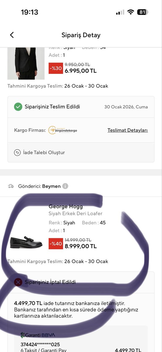 EA976's tweet photo. @Beymen mobil uygulamanızdan sipariş verdiğim ürün 3. defadır stok yetersizliği nedeniyle iptal edilip , ardından fiyat arttırılarak satışa konuluyot. George Hogg ürünleründe yaşanan bu durum için bi açıklama var mı? @Beymen https://t.co/QbW3dG388Z