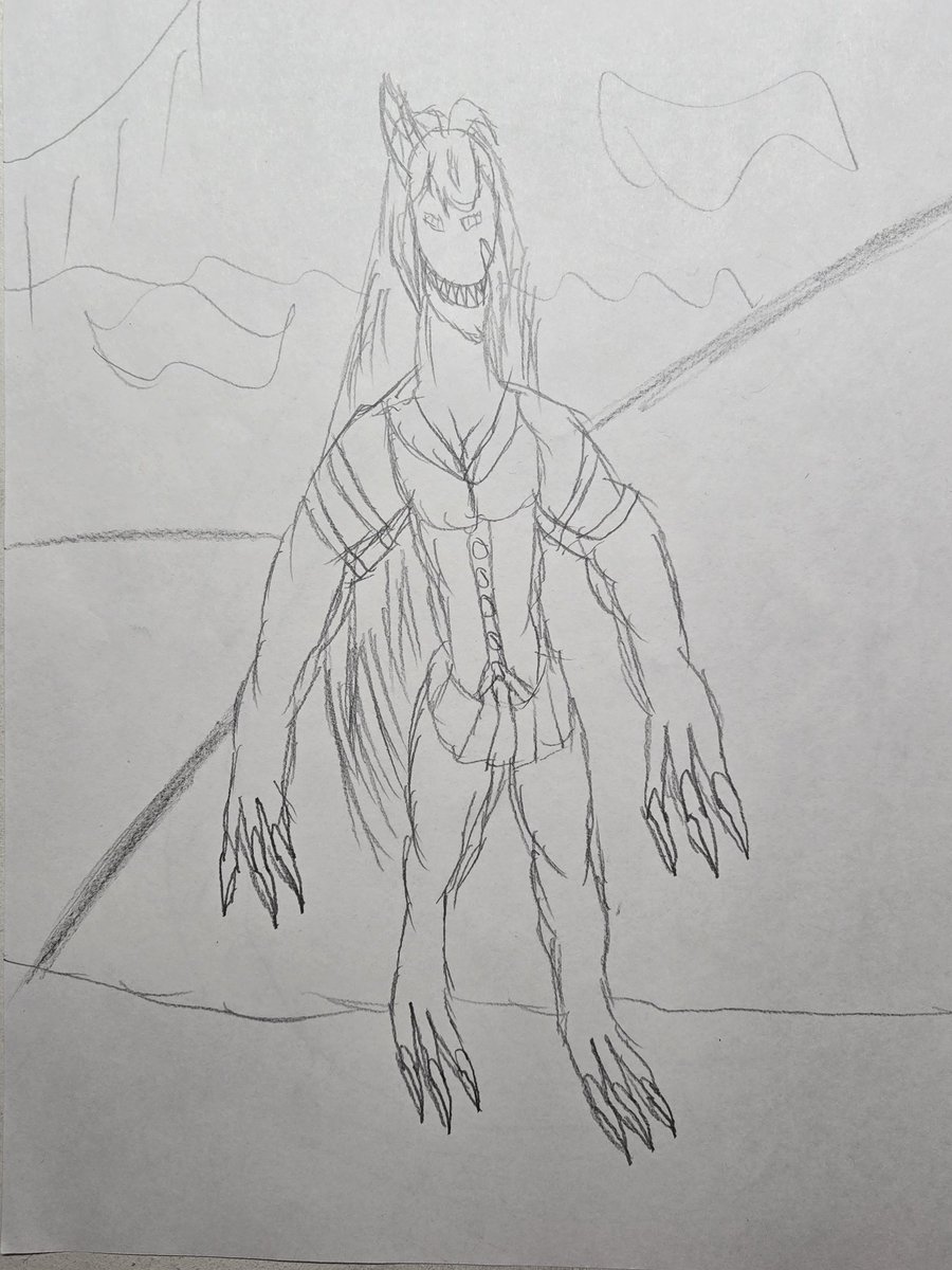 DwarfGator36's tweet photo. #drawHalO Halosiseew a kaiju for @HalO_Sweety born from the first celestial light, a light that can nearly purify all. She has another form, her artifact form. Which boosts the user's ability to fight evil to an unparalleled level. https://t.co/ELbkQJODXF