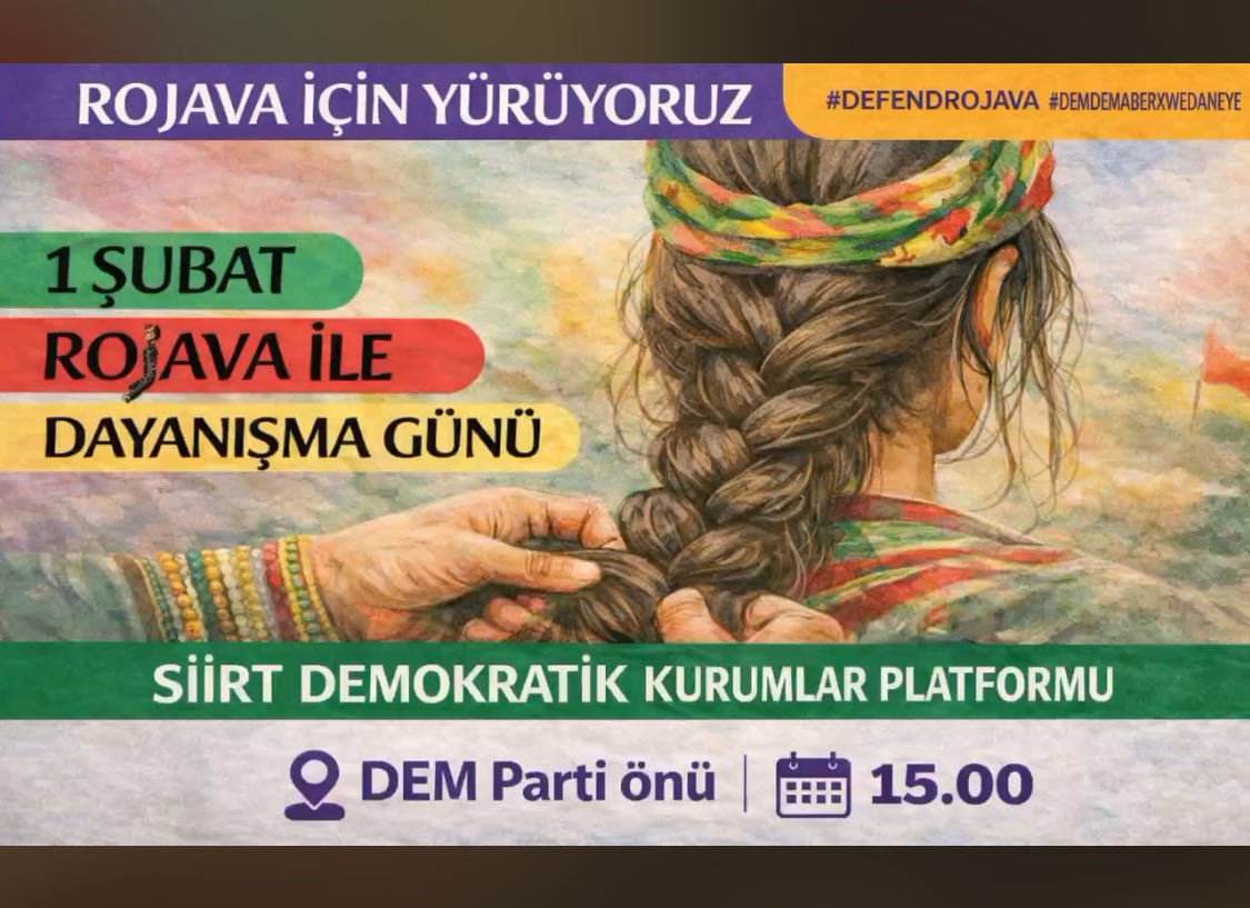Gelê sertê ye fedakar Werin em dengê xwe bighenin ROJAVA…

⁦<a href="/DemSiirt/">DEM PARTİ SİİRT İL ÖRGÜTÜ</a>⁩ 
⁦<a href="/dbpsiirtorgutu/">RÊXİSTİNA DBP'Ê YA SÊRTÊ✹DBP Siirt İl Örgütü</a>⁩