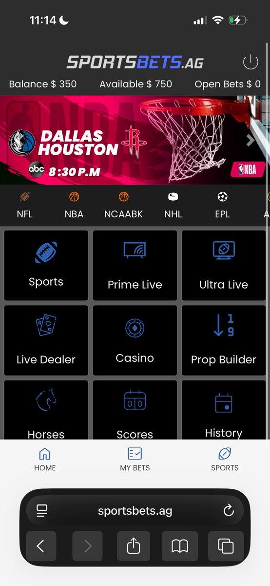 JoshyWelsh's tweet photo. @JoshW_05 Site has all sports, live dealer, live betting etc, it's super nice! https://t.co/t13YO8r5dQ