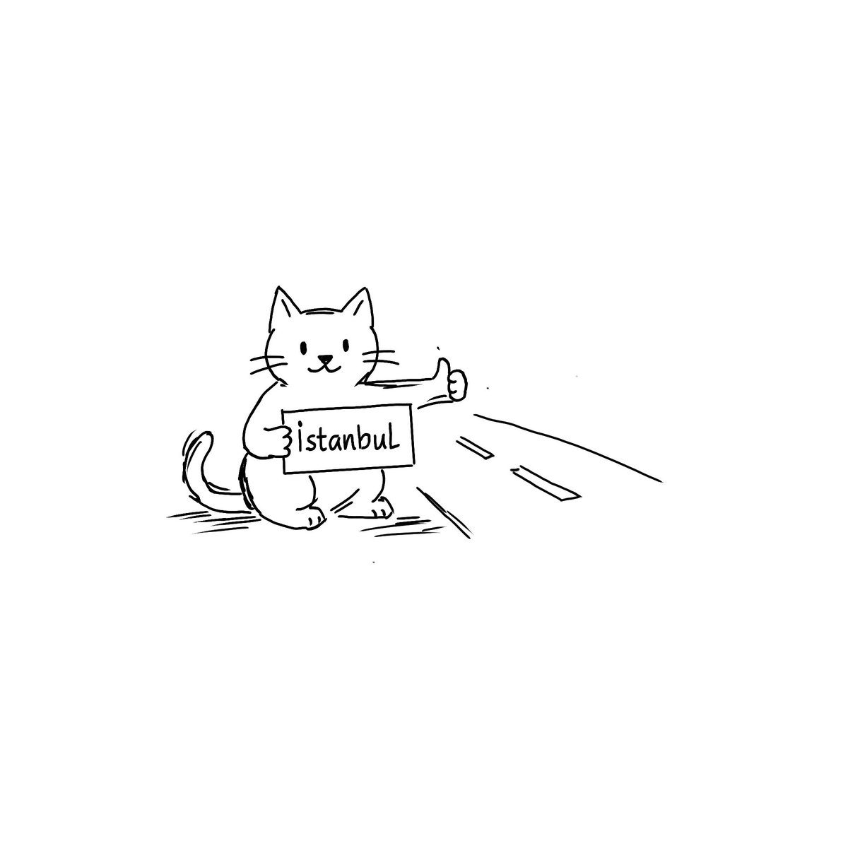 thoughtssketch's tweet photo. Hitchhiking to Istanbul😻

#thoughtssketch
#istanbul
#cityofcats
#illustration
#illustrationart https://t.co/xEYMfIVR55
