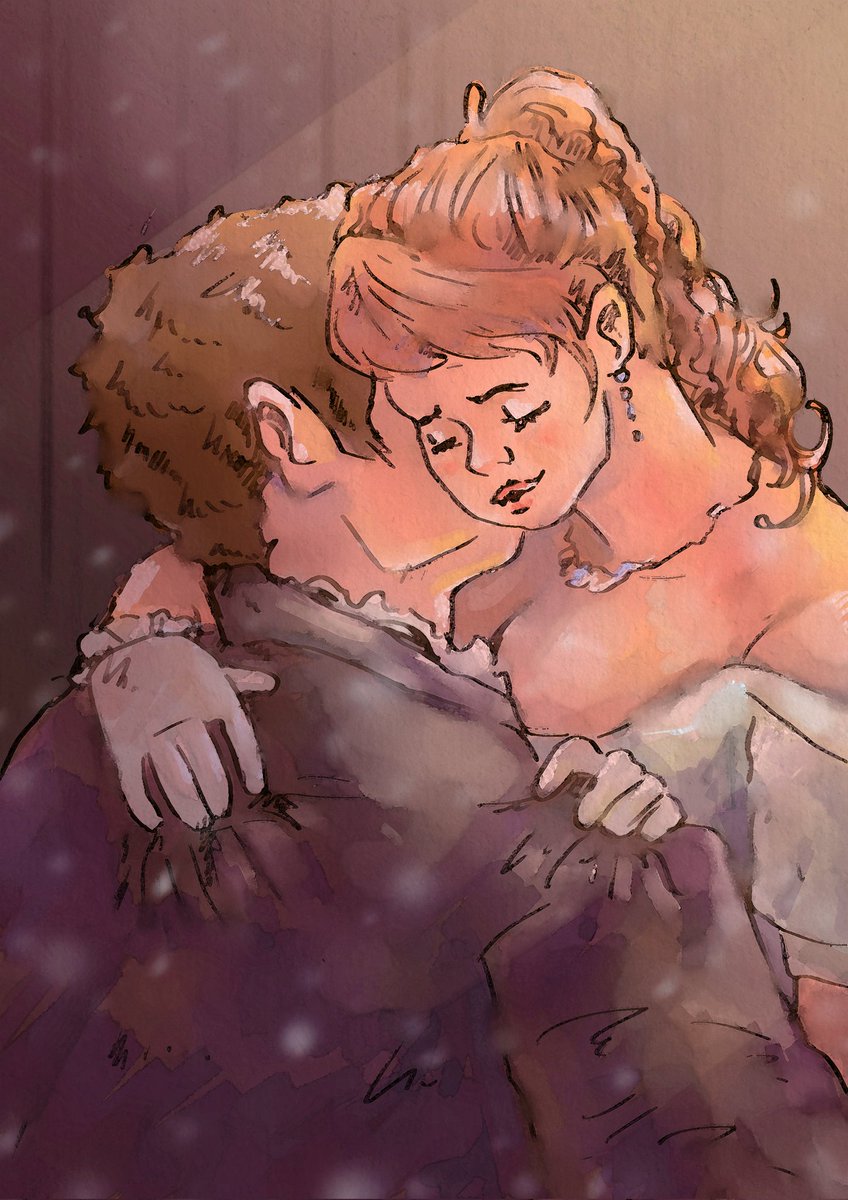 LiaPi53's tweet photo. My #polin fan art✨
 I haven't drawn fan art in a long time, but season 4 awakened my creative soul.😅#Bridgerton #fanart https://t.co/XSiJGlaNe2