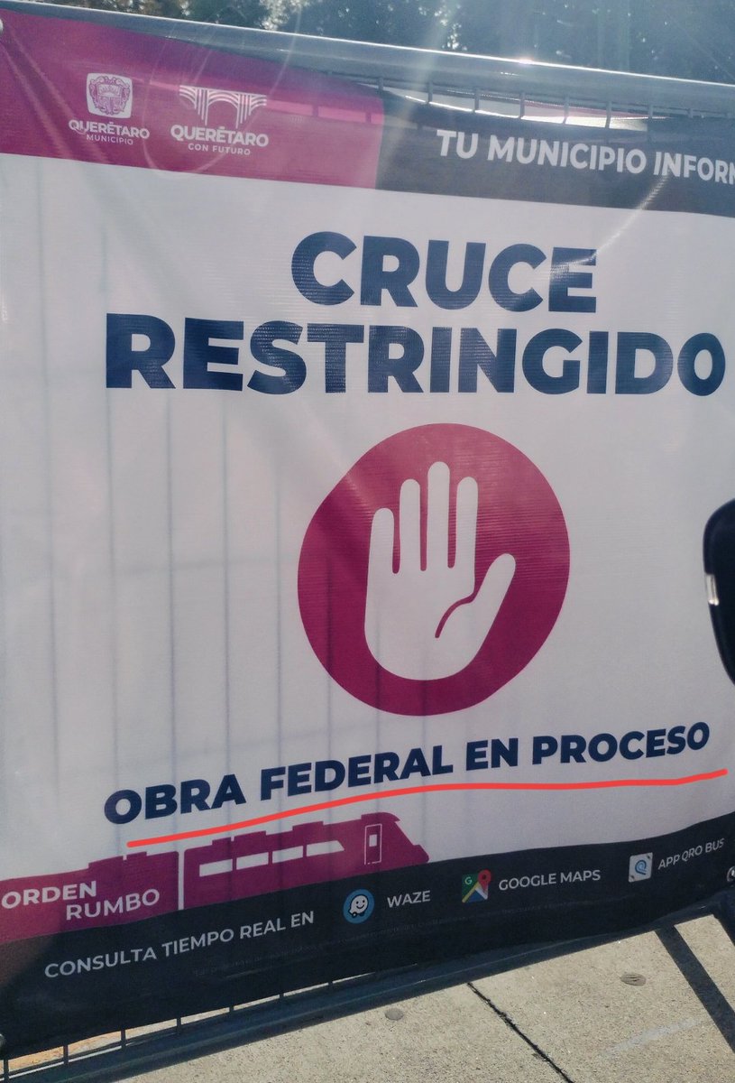 ¿Por qué es importante señalar que es una obra del Gobierno Federal ?  Por las molestias que cause o para promover el Gobierno de Claudia Sheinbaum. #ClaudiaPresidenta #Querétaro #tren #ObraPública <a href="/qromunicipio/">Municipio de Querétaro</a> <a href="/PartidoMorenaMx/">Morena</a> <a href="/panqro/">PAN Querétaro</a> <a href="/MorenaQro_Ofic/">Morena Querétaro</a>
