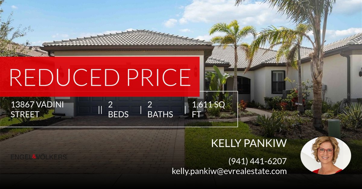 K17pankKelly's tweet photo. 📍 Reduced Price 📍 This recently reduced home at 13867 Vadini Street in Venice won't last long, so, don't wait to set up a showing! Reach out here or at (941) 441-6207 for more information!

Kelly Pankiw
Real Estate Advis... https://t.co/Rod6Lff4jY https://t.co/xXwOXQiNFG