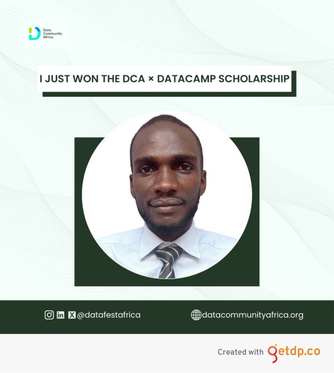 WalusakaSamuel's tweet photo. “I just won the DCA × DataCamp Scholarship 📷
@DataCommunityAfrica and @DataCamp. #DatacampDonates #DCADataCamp2026” https://t.co/nCknF6Qo6N