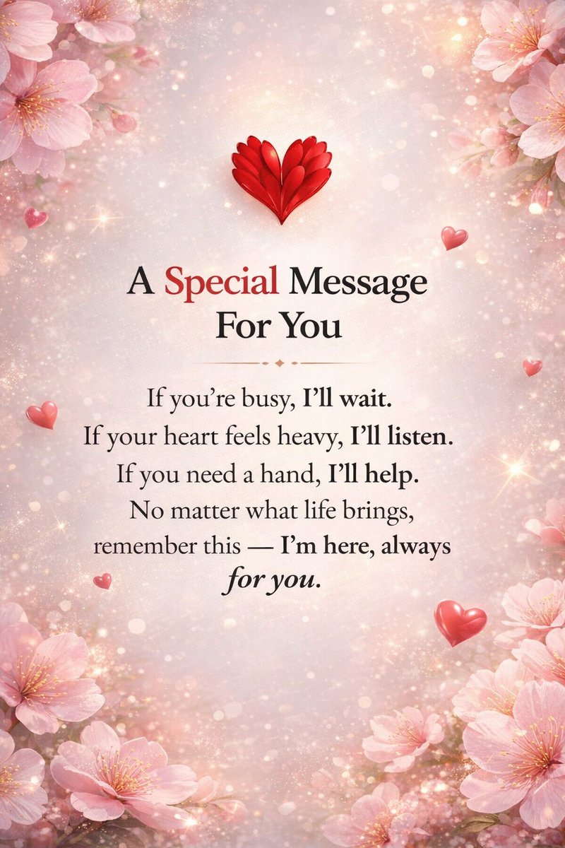ompraka56525455's tweet image. A reminder that no matter what life brings, I’m always here for you. ❤️✨
#AlwaysForYou #SpecialMessage #LoveAndCare #HeartTouching #TrueBond
