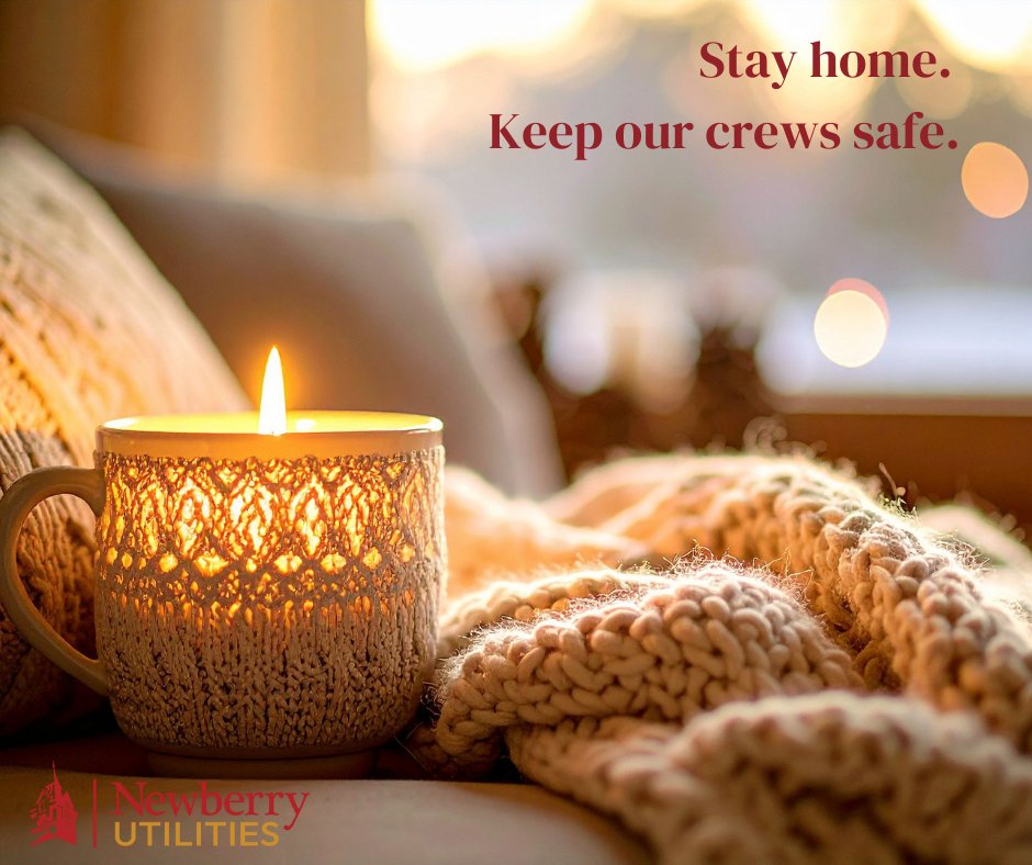 Staying home and not traveling unless necessary keeps our crews and utility equipment (utility poles, transformers, etc.) safe during winter storms. Our crews are on standby to keep our community safe! ❄❄

Thank you for doing your part!