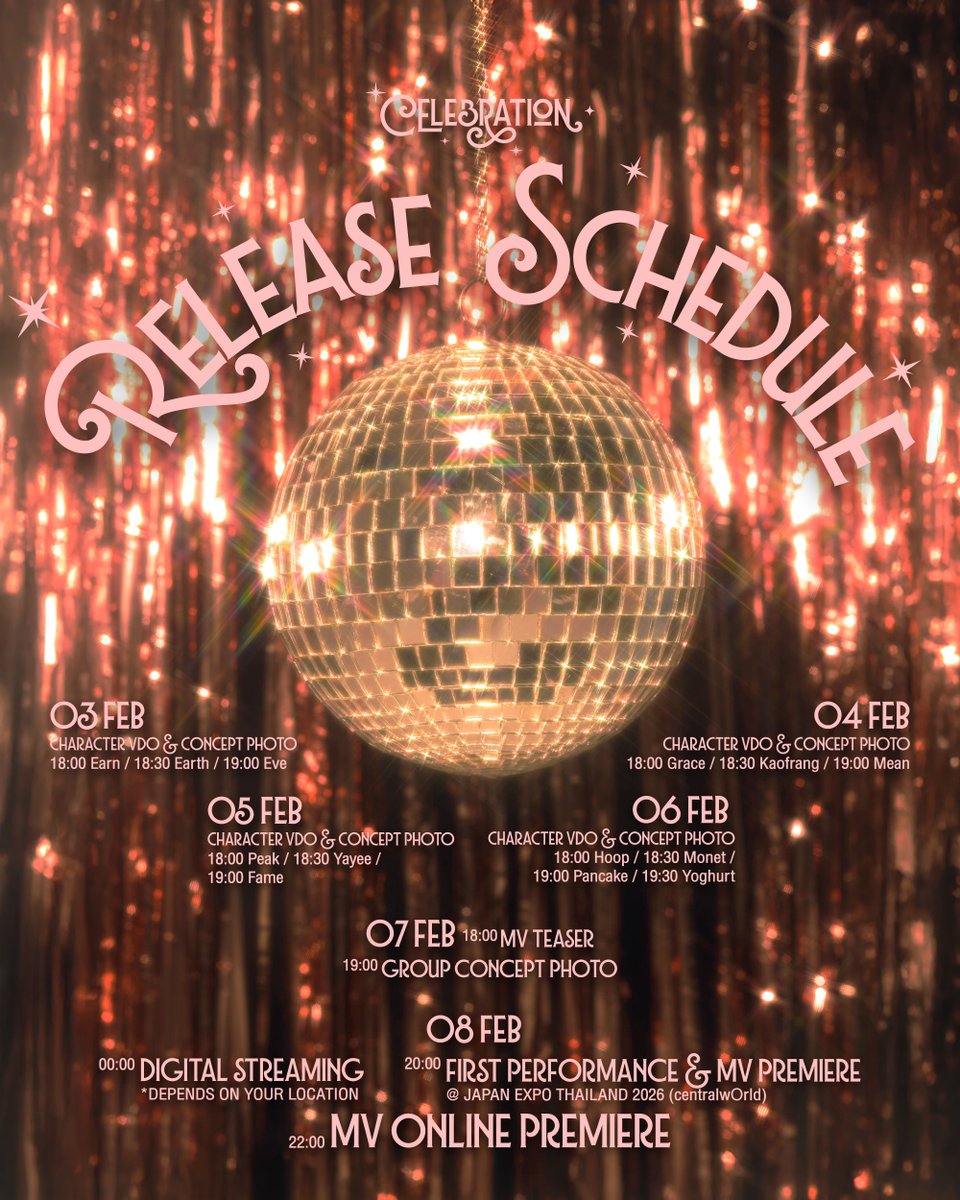 bnk48official's tweet image. [3️⃣🎉] #BNK48_Celebration

BNK48 3rd Generation Special Single
「Celebration」

🗓️ 08 FEB 2026
00:00 – Digital Streaming
20:00 – First Performance @ #JAPANEXPOTHAILAND2026
22:00 – MV Online Premiere

#BNK483rdGeneration
#BNK48