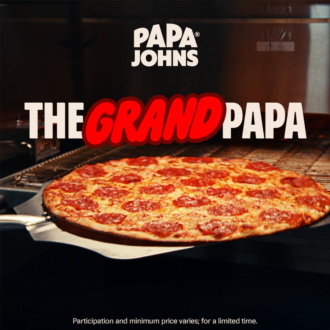 More pizza. Bigger slices. Zero chill. 🍕🔥 Meet the Grand Papa—Papa Johns’ biggest pizza ever.
😮‍🔥🧀🥓🍕💥🙌