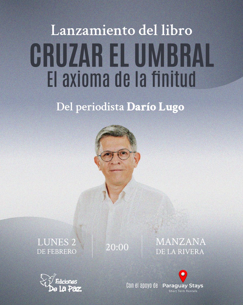 Cruzar el umbral: ensayo sobre la condición efímera de la vida, una obra del periodista <a href="/darilu1970/">Darío Lugo</a> 

LEÉ ➕ 
paraguaytv.gov.py/2026/01/29/cru…