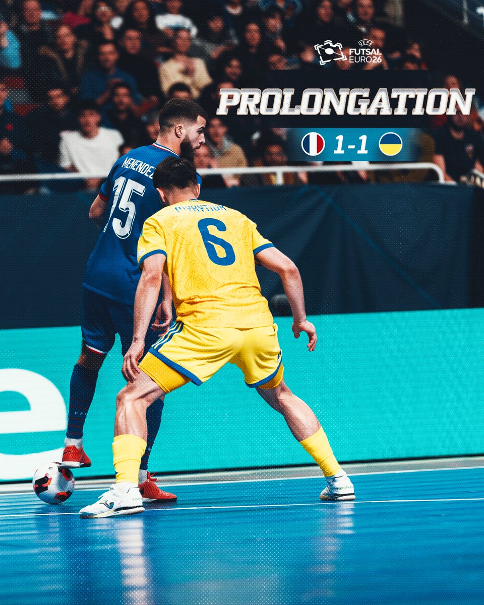 C'est parti pour la prolongation ! 

Pour une place en demi-finale de l'Euro Futsal à aller chercher pour nos Bleus 💪

📺 <a href="/lachainelequipe/">la chaine L'Équipe</a>