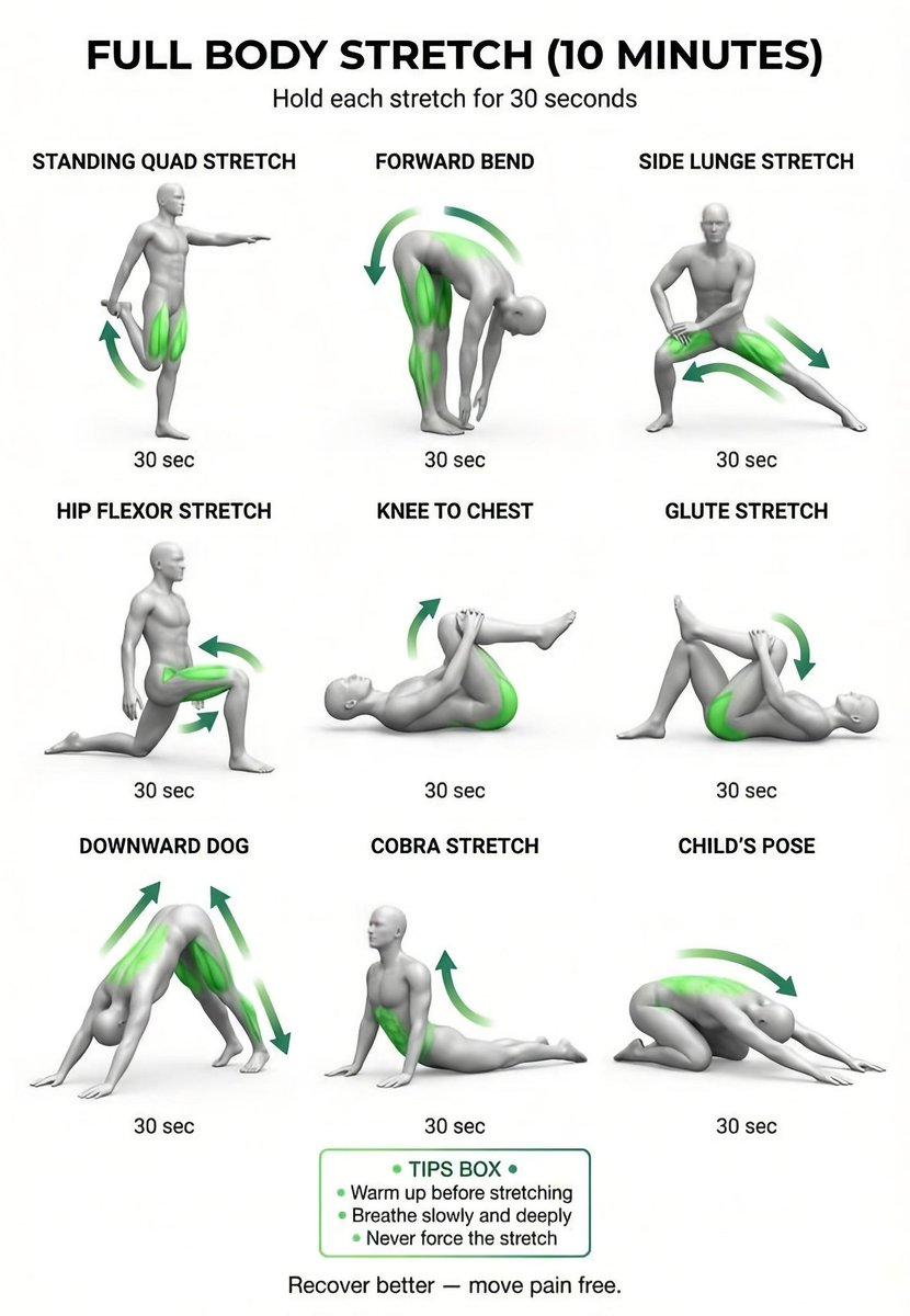 the_boss_gym's tweet photo. Full Body Stretch Routine. https://t.co/SqefwjIeRx