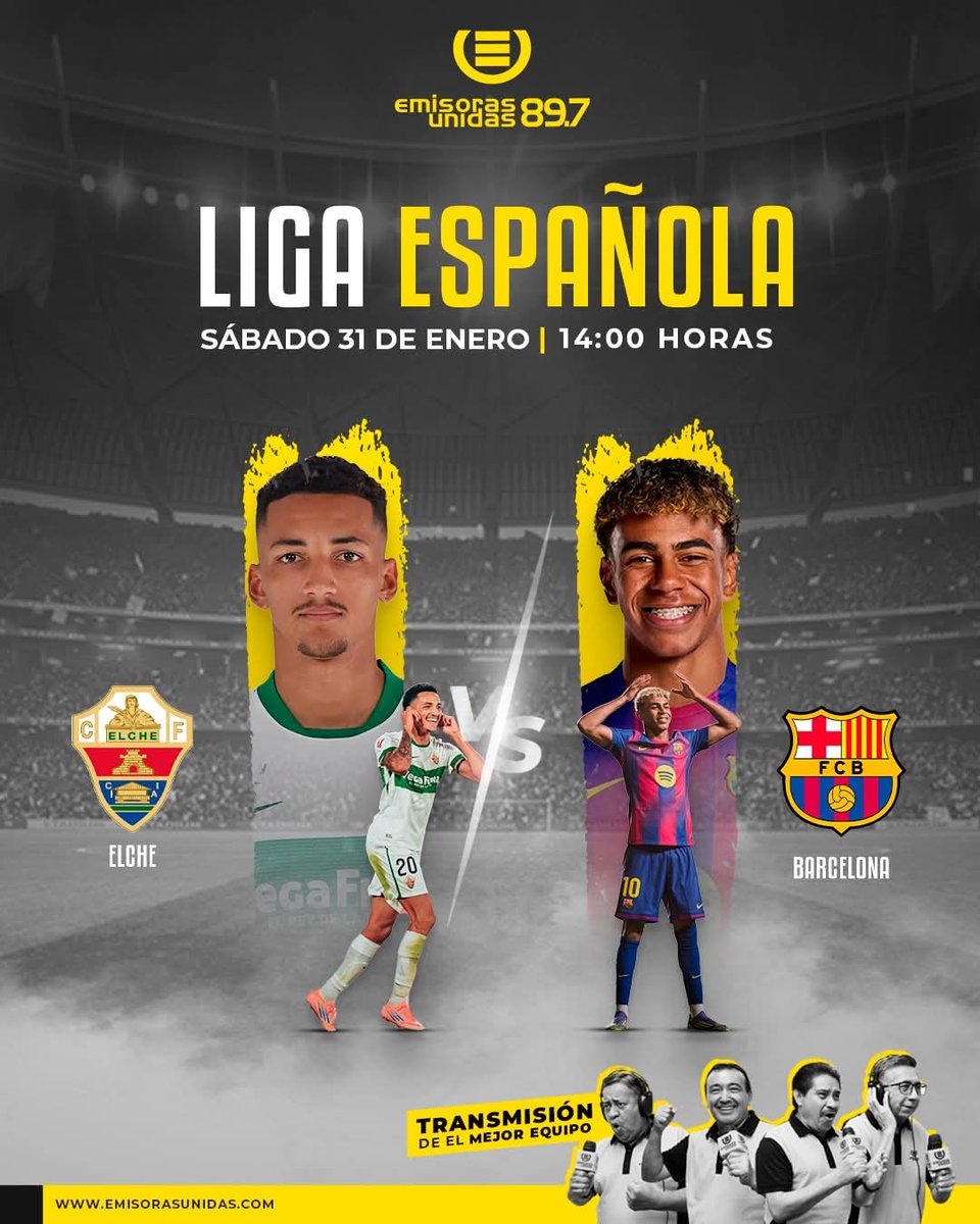 #LaLiga | ¡Al aire! Transmisión del partido entre Elche ⚪️ y Barcelona 🟠 por la jornada 22 de LaLiga española 🏆

Siga la transmisión en nuestra radio en línea 🎙️📻📱👉 goo.su/EeW2A2A