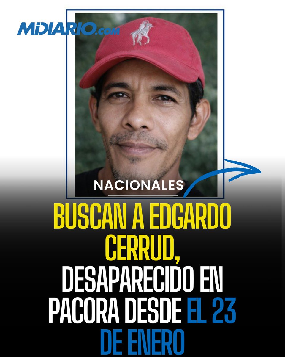 MiDiarioPanama's tweet photo. 🟡🔵Desde el pasado 23 de enero, Edgardo Javier Cerrud Barrios, de 48 años, se encuentra desaparecido en el corregimiento de Pacora. Ante esta situación, las autoridades han hecho un llamado urgente a la ciudadanía para aportar cualquier información que permita dar con su paradero.

Según la descripción oficial, Cerrud Barrios es de tez trigueña, mide 1.77 metros de estatura, tiene cabello negro y ojos oscuros. También posee una nariz ancha, así como cicatrices y tatuajes, características que podrían facilitar su identificación en caso de que alguien lo haya visto.

El Ministerio Público enfatiza que la información proporcionada por los ciudadanos será manejada con estricta confidencialidad y asegura que cualquier dato recibido será utilizado únicamente para avanzar en las labores de búsqueda.

Lea la nota completa en el link del perfil @midiariopanama @mdiariopanama 
 https://t.co/tct9nB2Voq