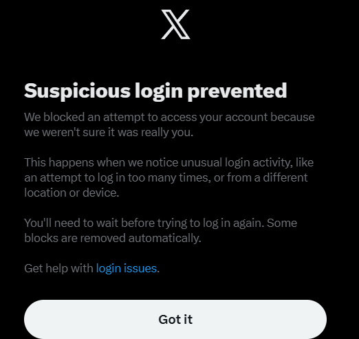 I can't login to my main account 😹