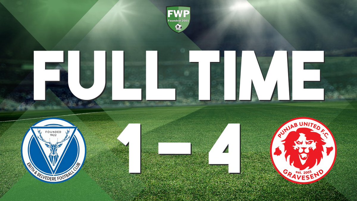 FULL-TIME: Erith &amp; Belvedere 1-4 Punjab United