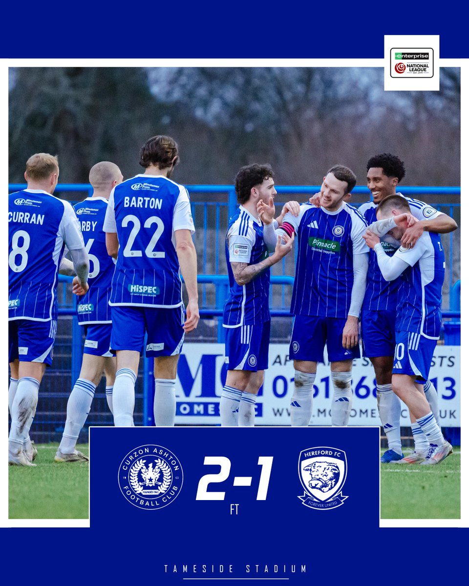 ⏱️90+8' 𝗙𝗨𝗟𝗟 𝗧𝗜𝗠𝗘!!

The one you have all been waiting for 😉

A first league victory in 2026.

Enjoy your weekend Nash fans.

UP THE NASH!!!

💙2-1🤍

📻curzonashton.mixlr.com

#UTN | #TheNash